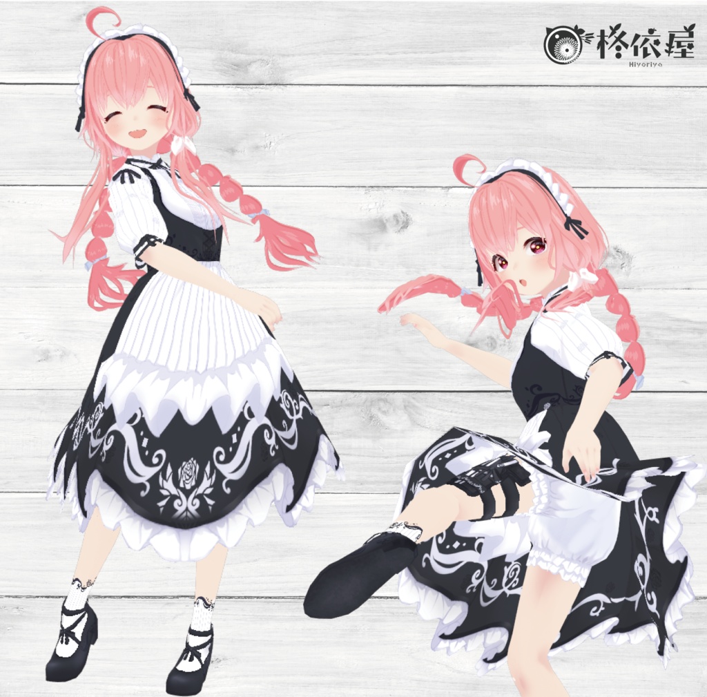 【VRoid】ローズメイド服 -Rose Maid costume-