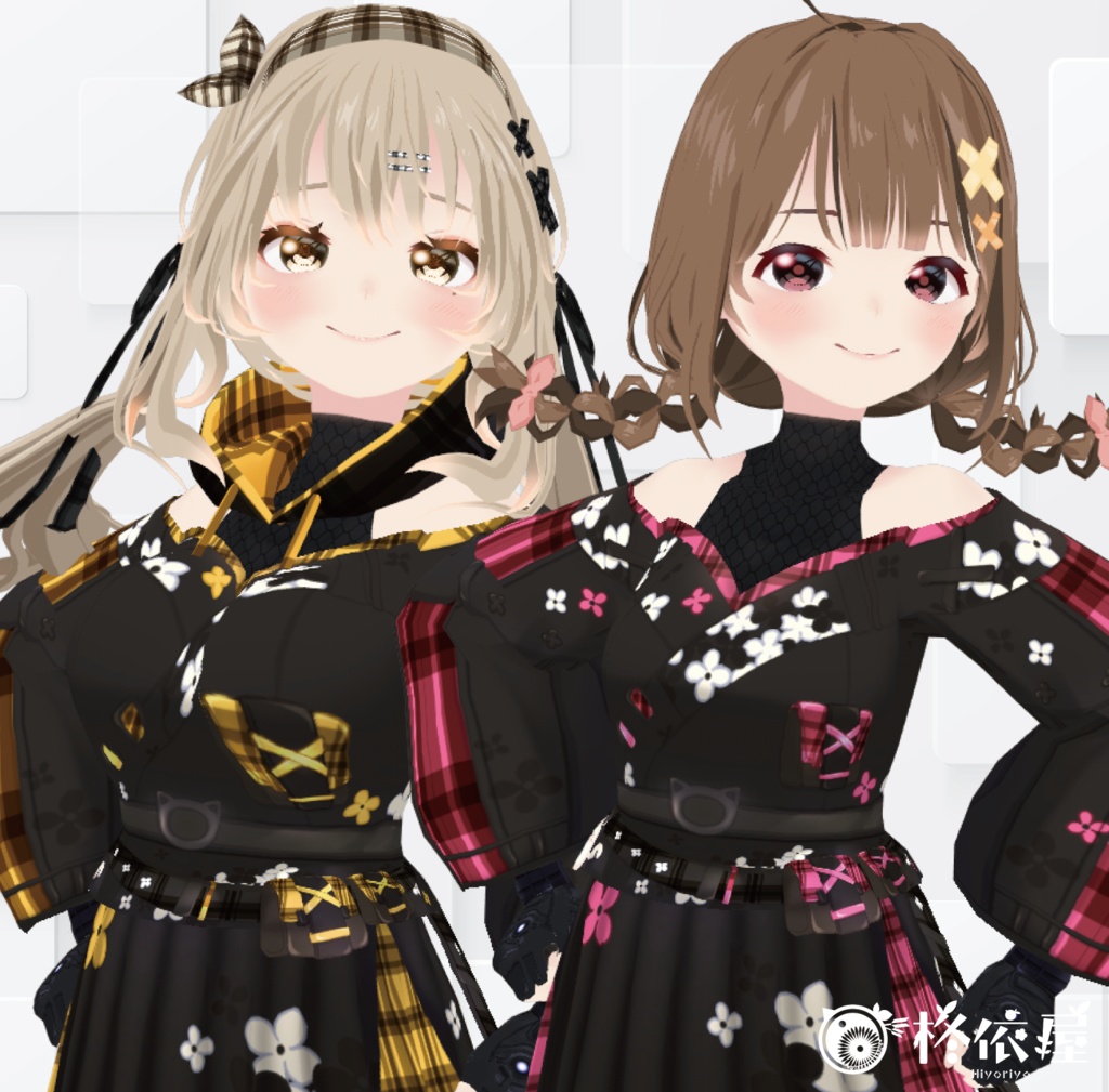 【VRoid】花ねこ着物|Flowers cat Kimono