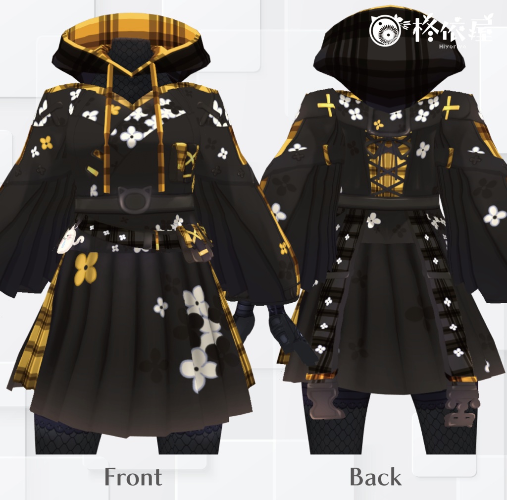 【VRoid】花ねこ着物|Flowers cat Kimono