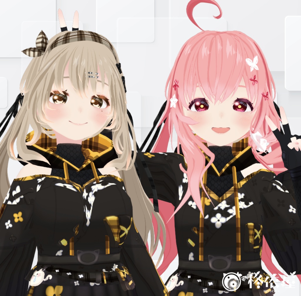 【VRoid】花ねこ着物|Flowers cat Kimono