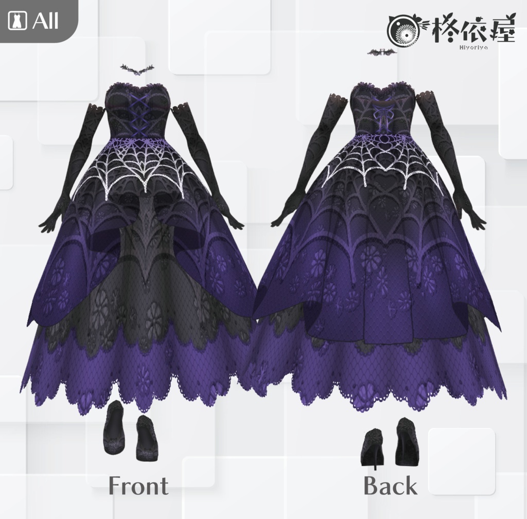 【VRoid】ハロウィンドレス|Halloween Wedding dress
