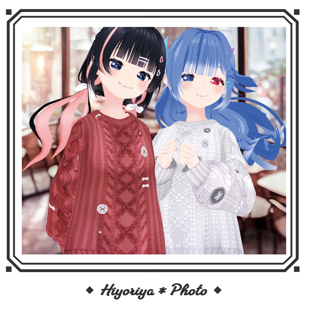 【VRoid】もこもこボタンケーブルニット|Fluffy Button Cable Knit Sweater