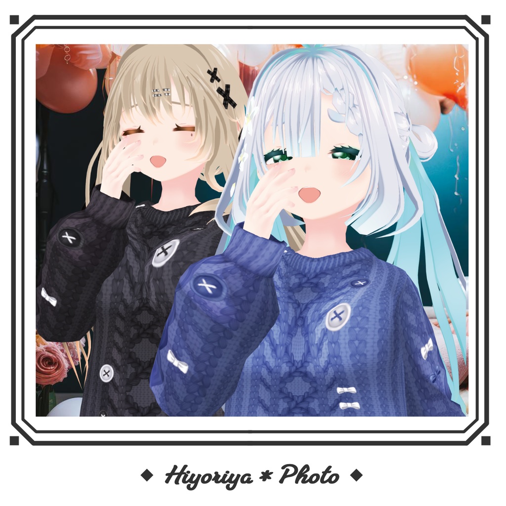 【VRoid】もこもこボタンケーブルニット|Fluffy Button Cable Knit Sweater