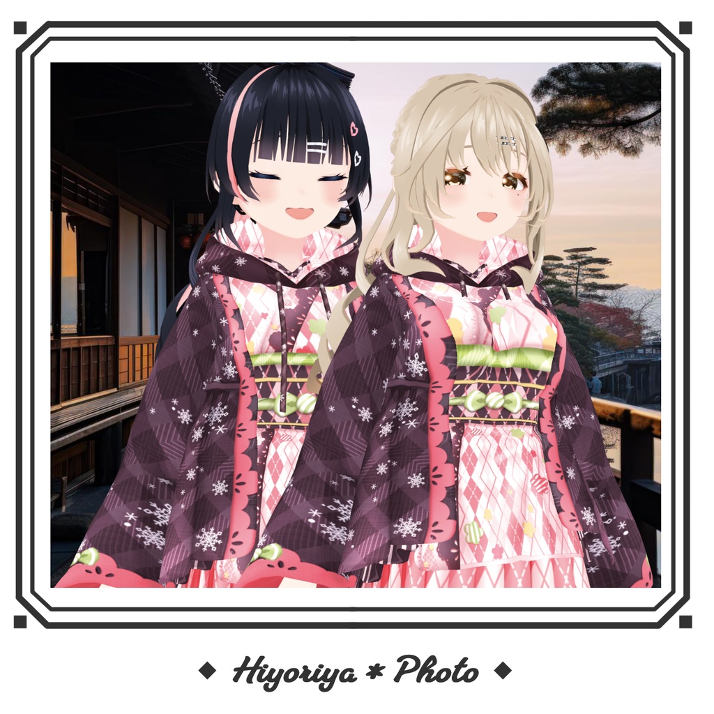 【VRoid】NewYear2026!アーガイル・モダン和洋折衷着物|Argyle Modern Fusion Kimono