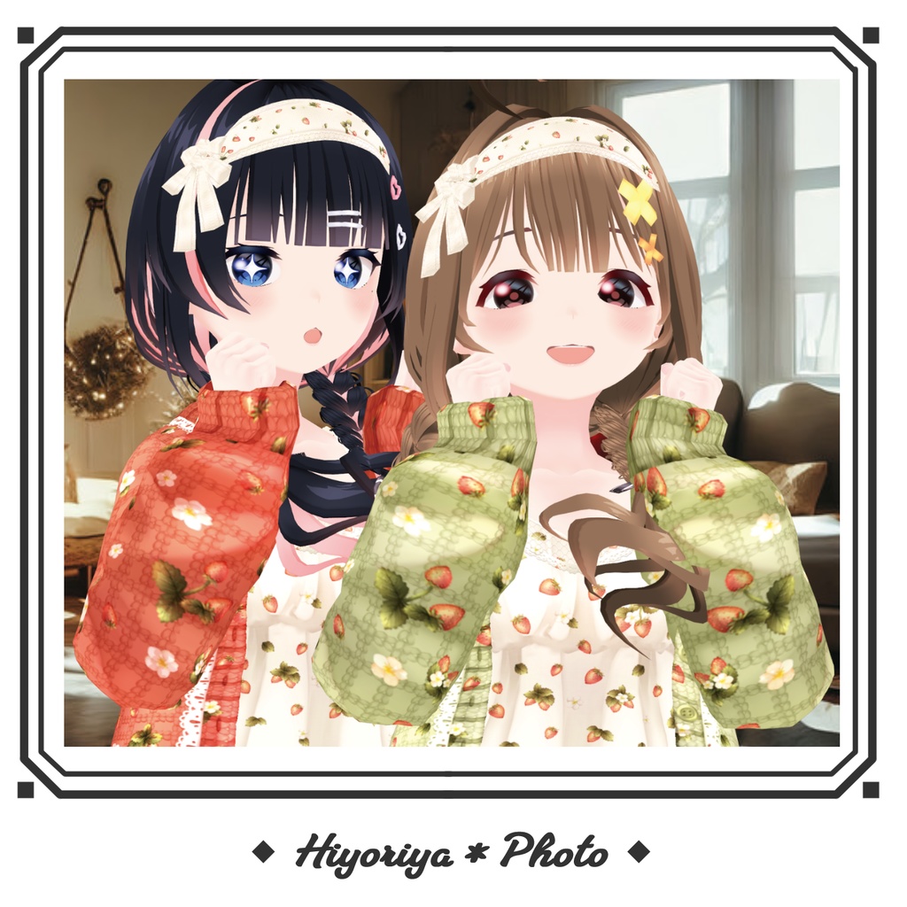 【VRoid】摘みたて苺のくつろぎルームウェア|Freshly Picked Strawberry Loungewear