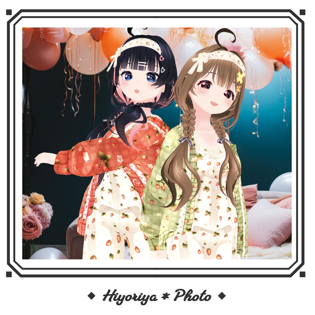 【VRoid】摘みたて苺のくつろぎルームウェア|Freshly Picked Strawberry Loungewear