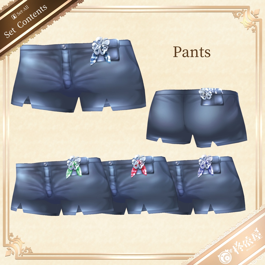 【VRoid】サマー*アロハシャツ セット|Summer Aloha Shirt Set(配信/VTuber/ゲーム制作)