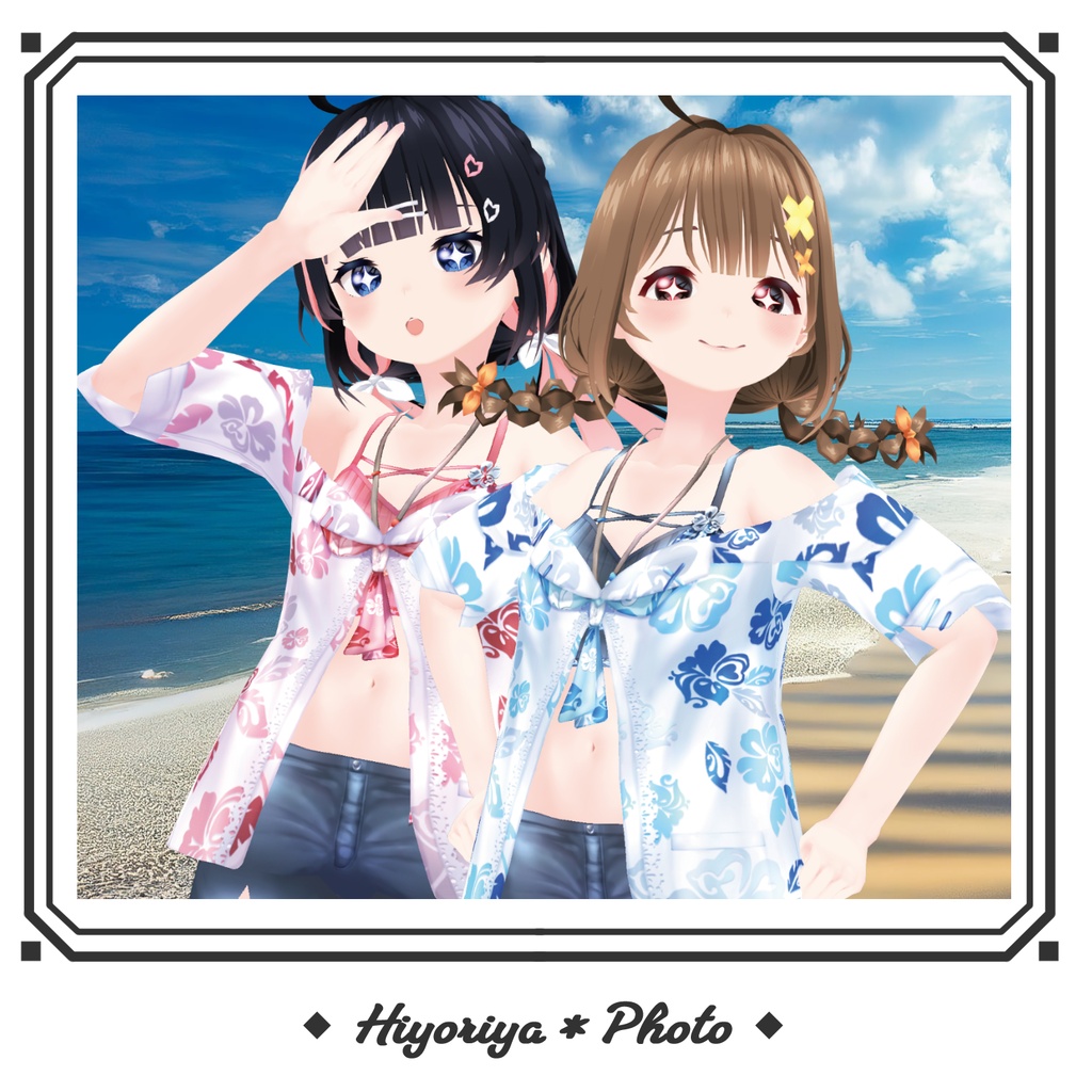 【VRoid】サマー*アロハシャツ セット|Summer Aloha Shirt Set(配信/VTuber/ゲーム制作)