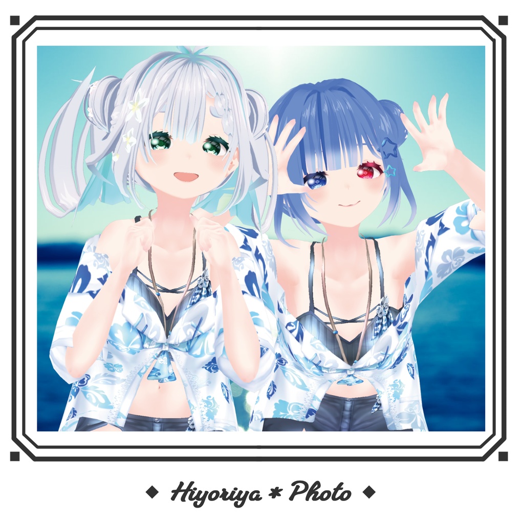 【VRoid】サマー*アロハシャツ セット|Summer Aloha Shirt Set(配信/VTuber/ゲーム制作)