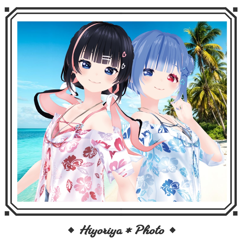 【VRoid】サマー*アロハシャツ セット|Summer Aloha Shirt Set(配信/VTuber/ゲーム制作)