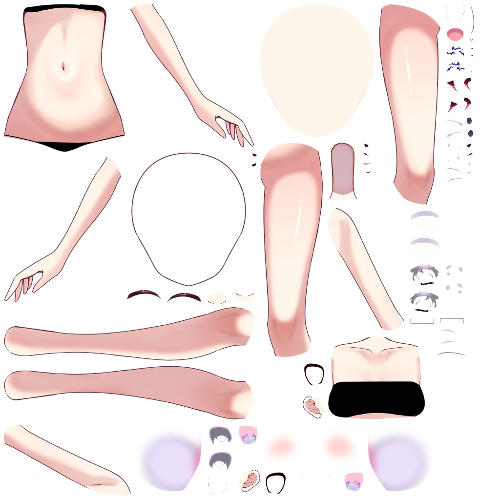 商用利用と立ち絵もok! Live2D パーツ分け済み女の子の素体!