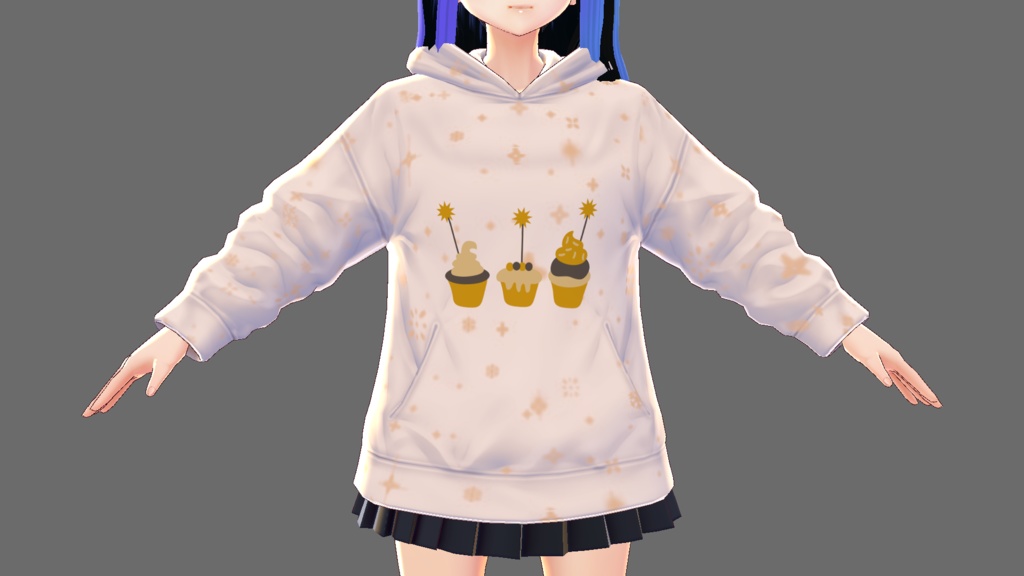 2 piece New Year Phrases VROID hoodies texture