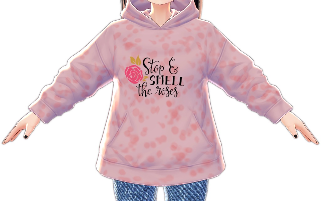 3 Piece "Stop and Smell the Roses" Motivational mini t-shirt, t-shirt, hoodie VROID textures