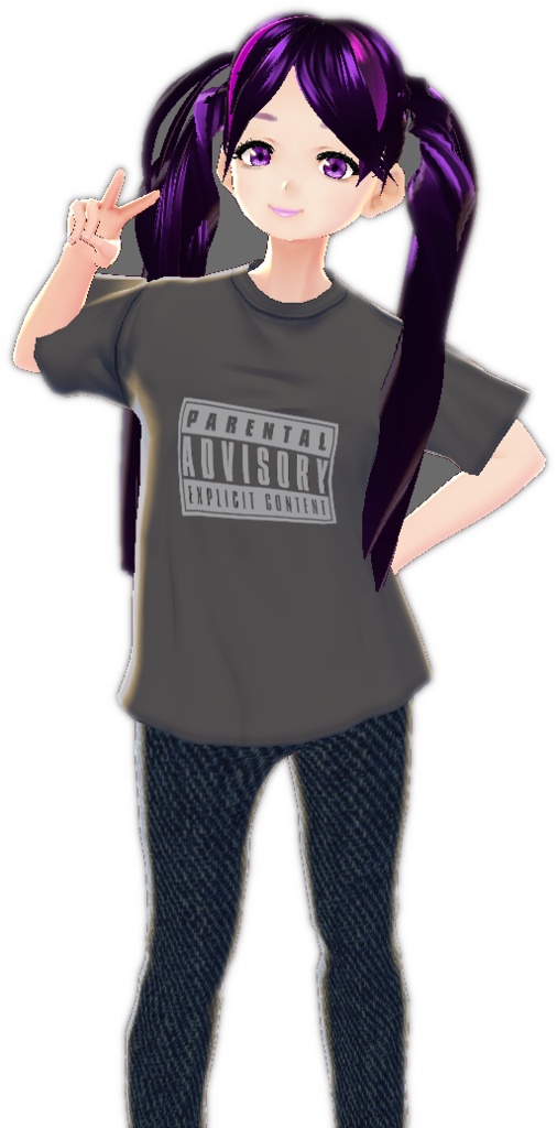 3 Piece "Parental Advisory" Black with Gray logo VROID hoodie, mini t-shirt and t-shirt