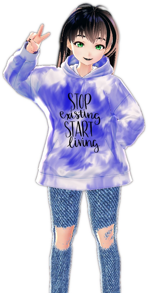 3 Piece "Stop Existing Start Living" motivational VROID mini t-shirt, t-shirt, hoodie