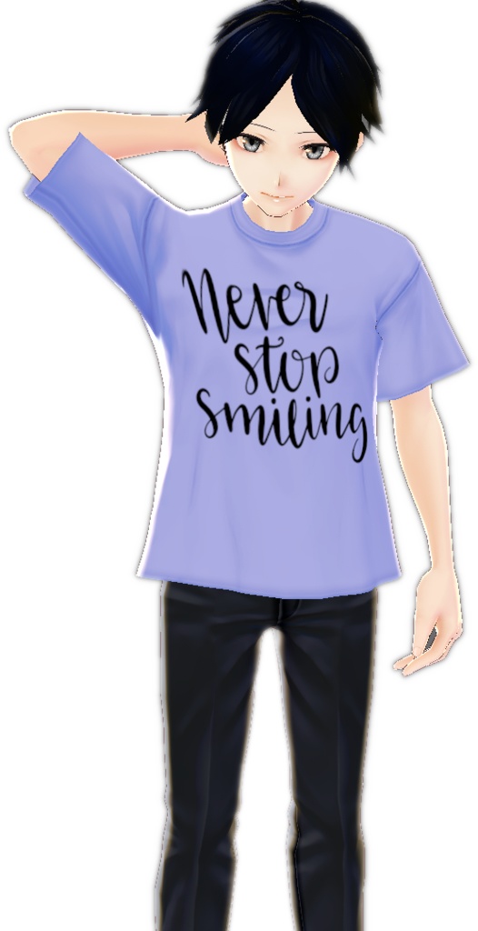 3 piece "Never Stop Smiling" motivational VROID hoodie, mini t-shirt, t-shirt