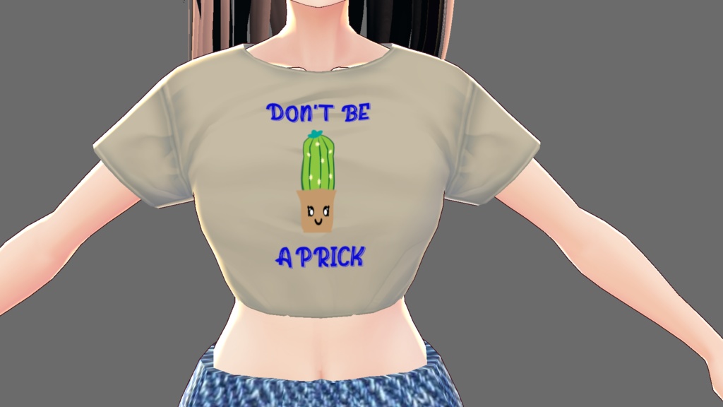 3 piece Cactus "Don't be a Prick" VROID hoodie, mini t-shirt, t-shirt