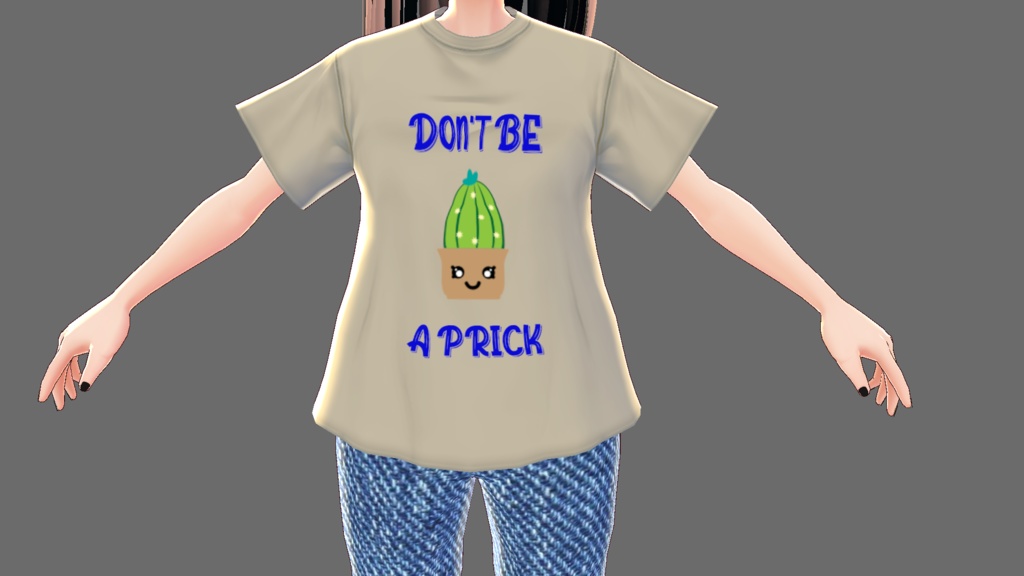 3 piece Cactus "Don't be a Prick" VROID hoodie, mini t-shirt, t-shirt