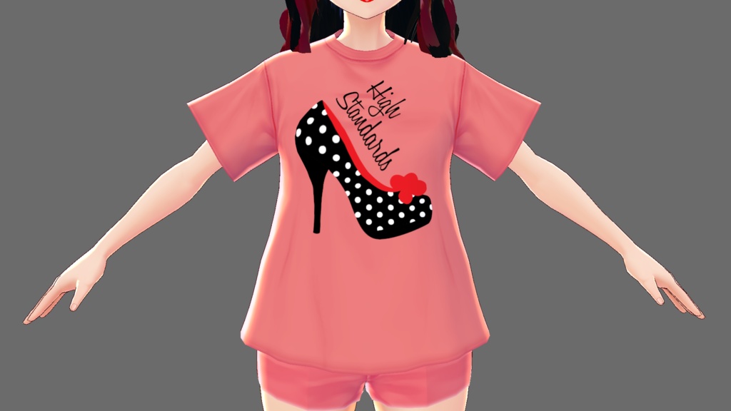 3 piece High Standards VROID FASHION hoodie, mini t-shirt and t-shirt textures