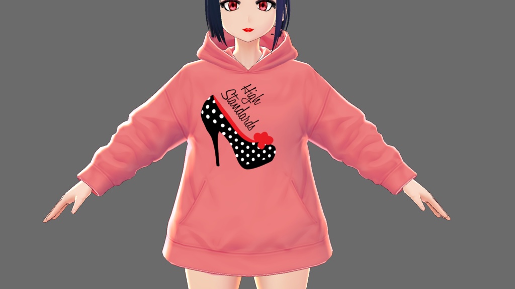 3 piece High Standards VROID FASHION hoodie, mini t-shirt and t-shirt textures