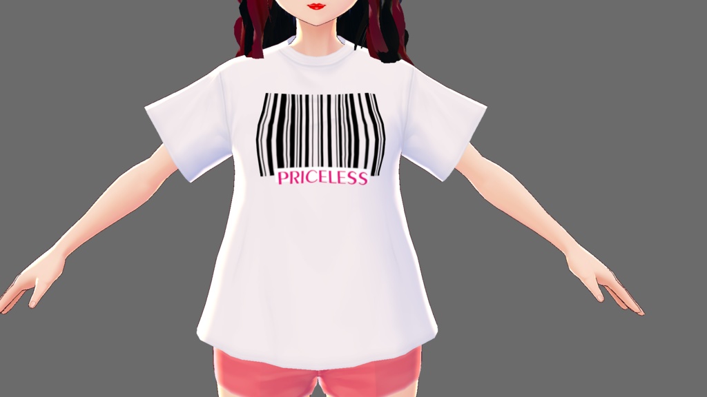 3 piece PRICELESS vroid fashion hoodie, mini t-shirt and t-shirt