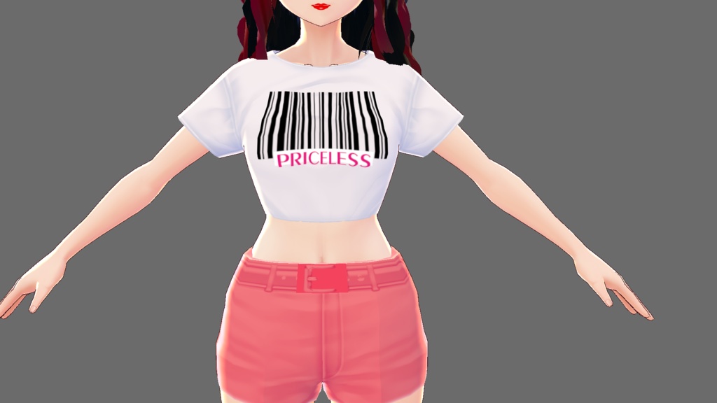 3 piece PRICELESS vroid fashion hoodie, mini t-shirt and t-shirt