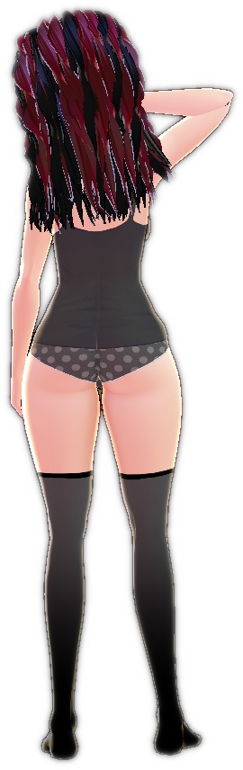 1 piece body with cami shirt, panties, black socks VROID body texture