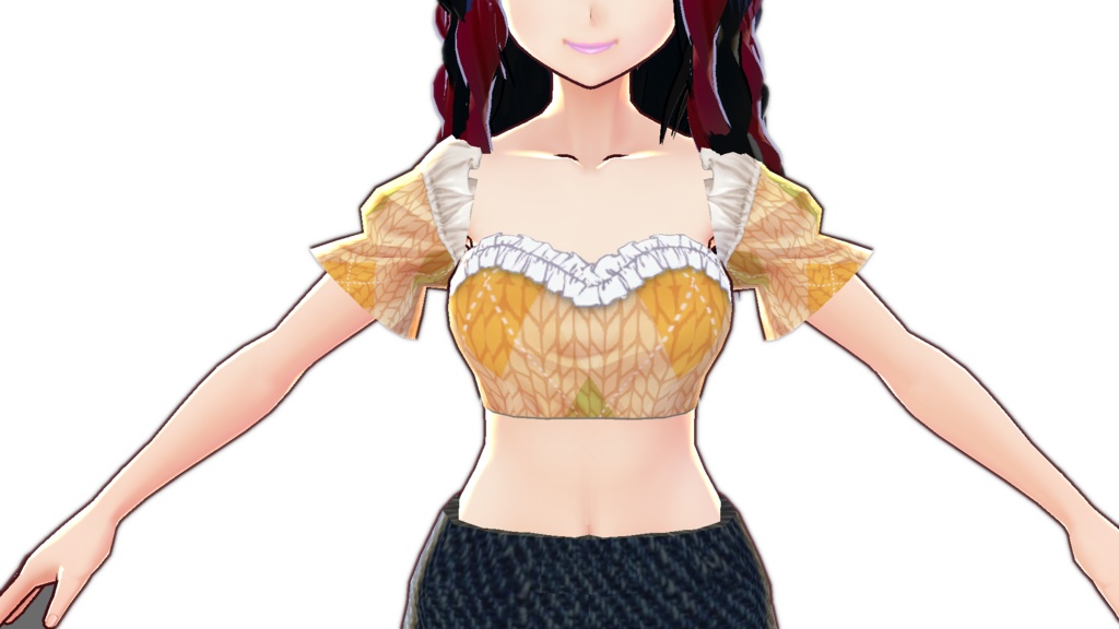 CROP TOP VARIATIONS top VROID ONEPIECE SHORT SLEEVE textures