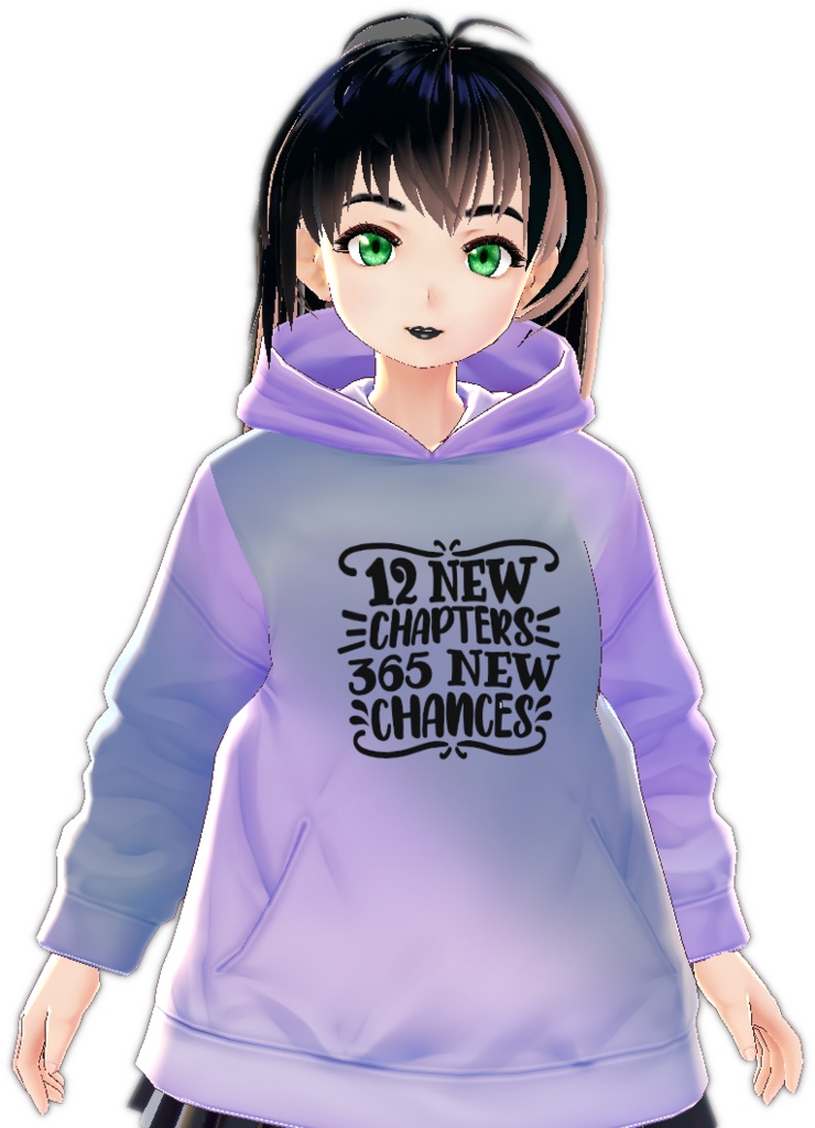 3 piece "12 New Chapters" New Years VROID mini t-shirt, t-shirt and hoodie set