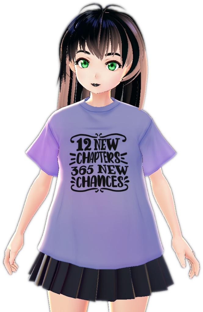 3 piece "12 New Chapters" New Years VROID mini t-shirt, t-shirt and hoodie set