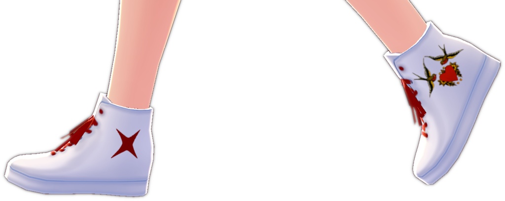 Tattoo Bird Shoes - VROID hi-cut shoe texture