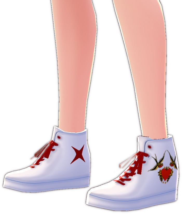 Tattoo Bird Shoes - VROID hi-cut shoe texture