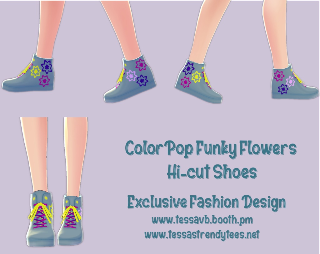 ColorPop Collection - Funky Flowers hi-cut shoes