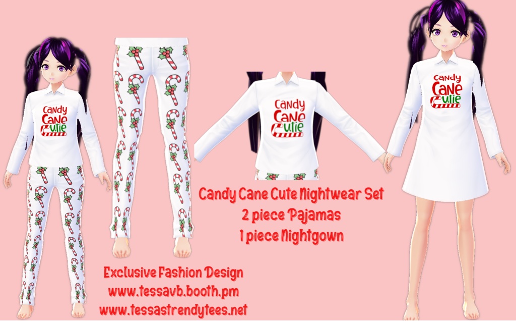 Candy Cane Cutie VARIATIONS Vroid Textures