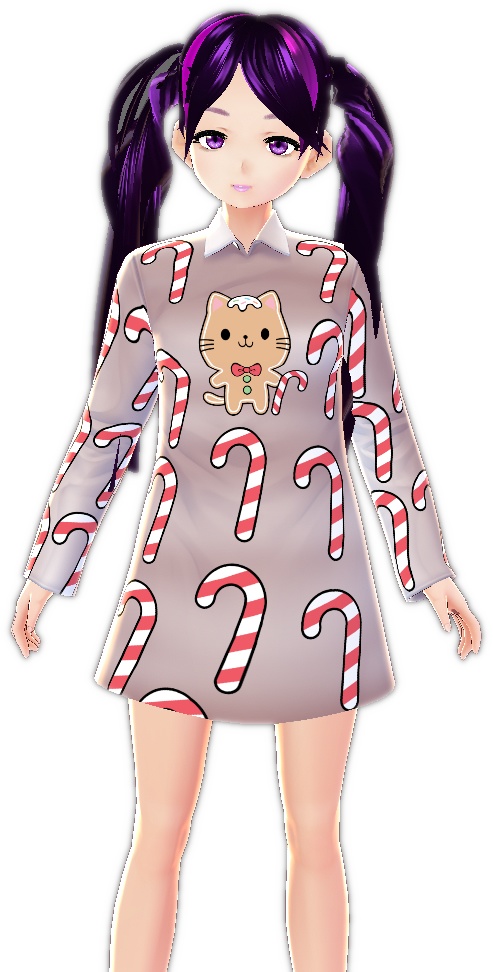 Kawaii Gingerbread Cat VARIATIONS vroid textures