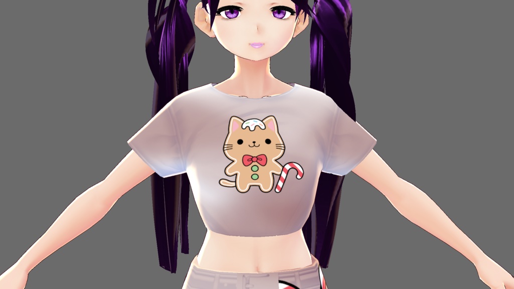 Kawaii Gingerbread Cat VARIATIONS vroid textures