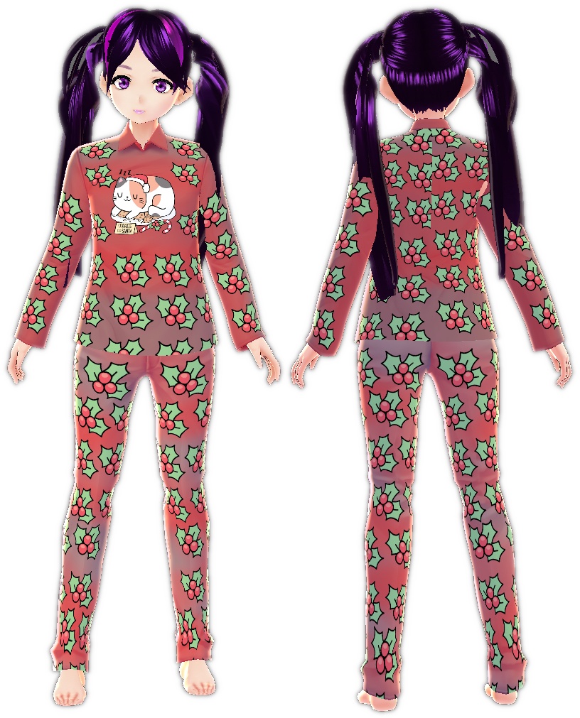 Kawaii Cat with Santa Cookies VARIATIONS vroid textures