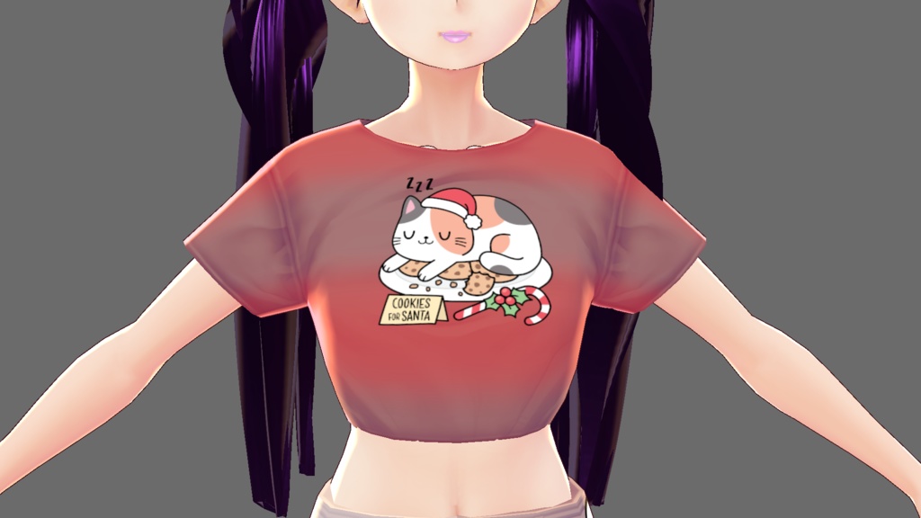 Kawaii Cat with Santa Cookies VARIATIONS vroid textures