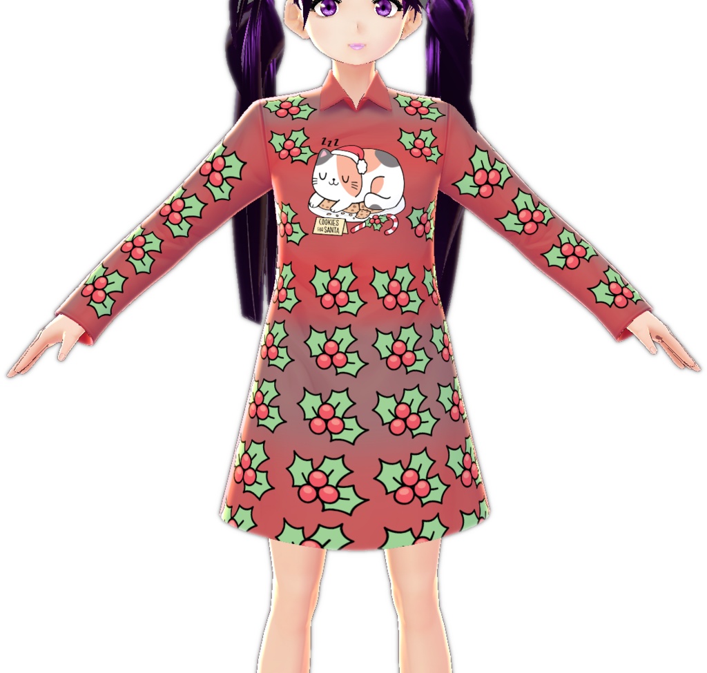 Kawaii Cat with Santa Cookies VARIATIONS vroid textures