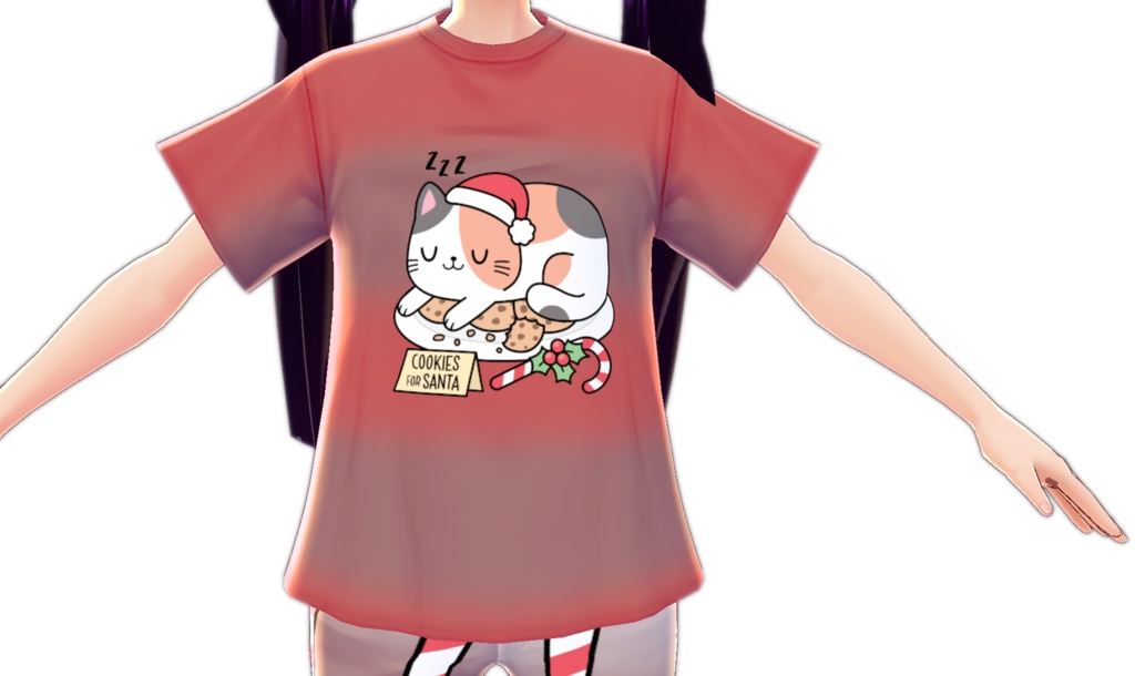 Kawaii Cat with Santa Cookies VARIATIONS vroid textures