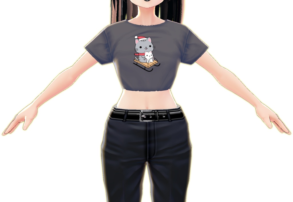 Kawaii Cat Riding Sled VARIATIONS vroid textures