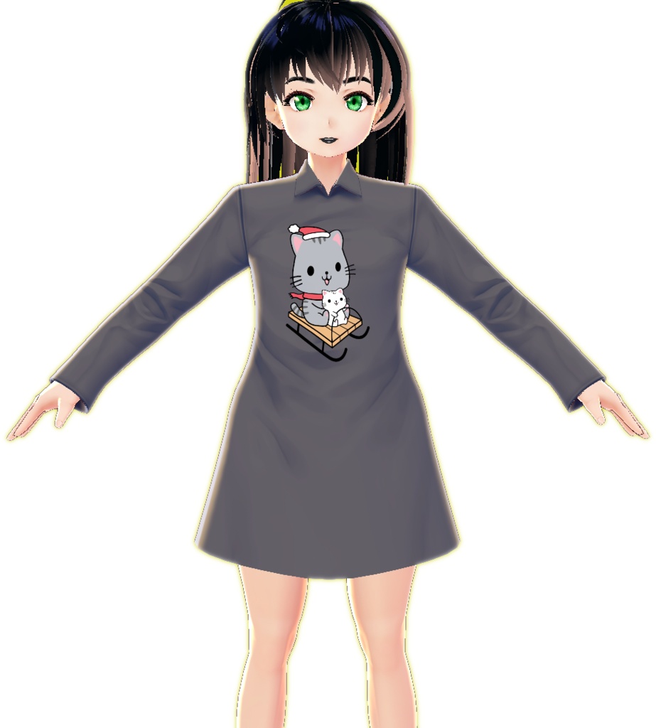 Kawaii Cat Riding Sled VARIATIONS vroid textures