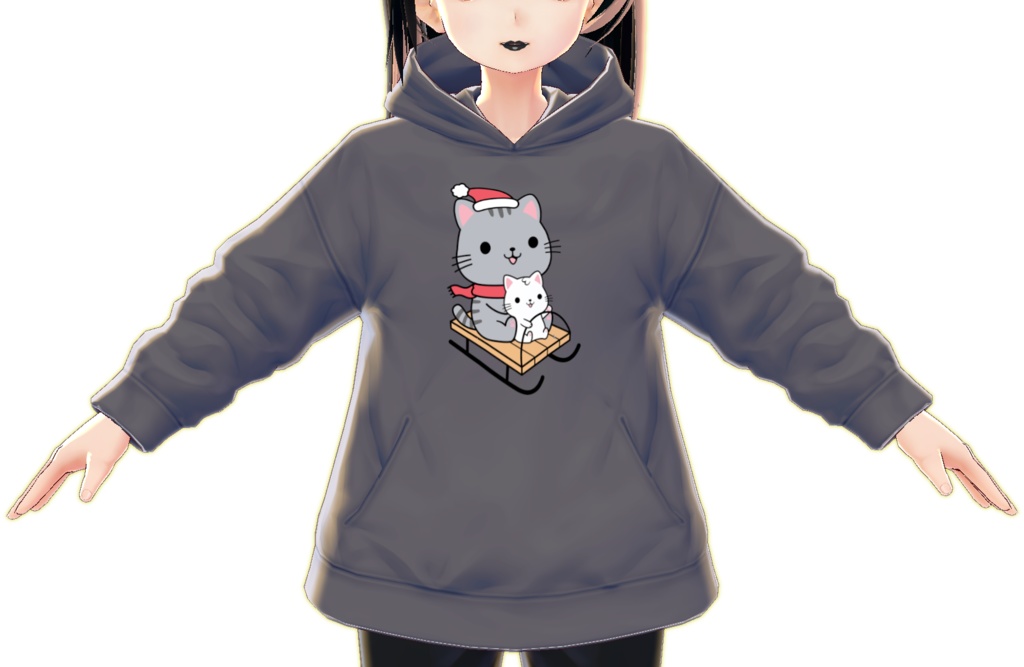 Kawaii Cat Riding Sled VARIATIONS vroid textures