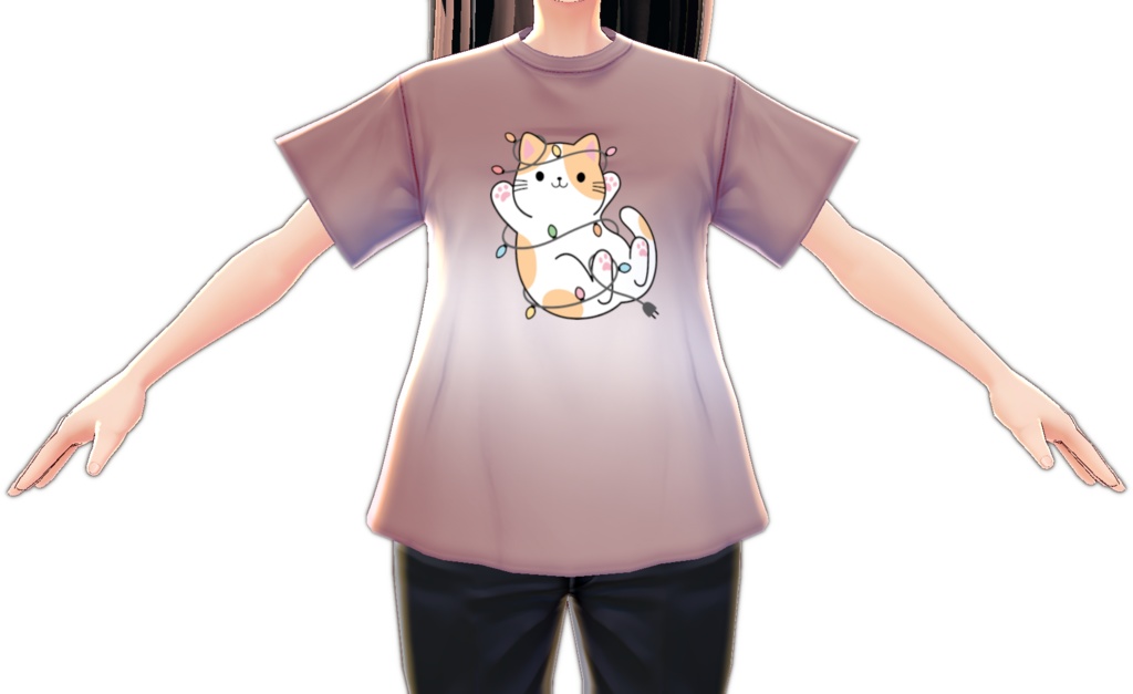 Kawaii Christmas Light Cat VROID Textures