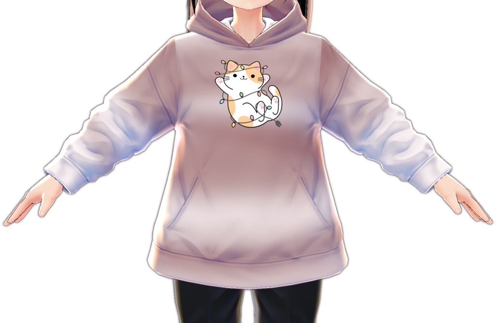 Kawaii Christmas Light Cat VROID Textures
