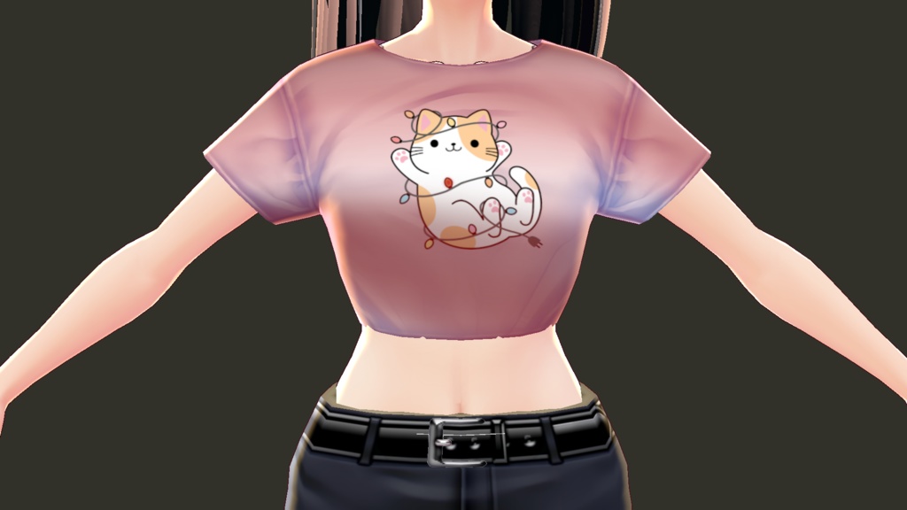 Kawaii Christmas Light Cat VROID Textures