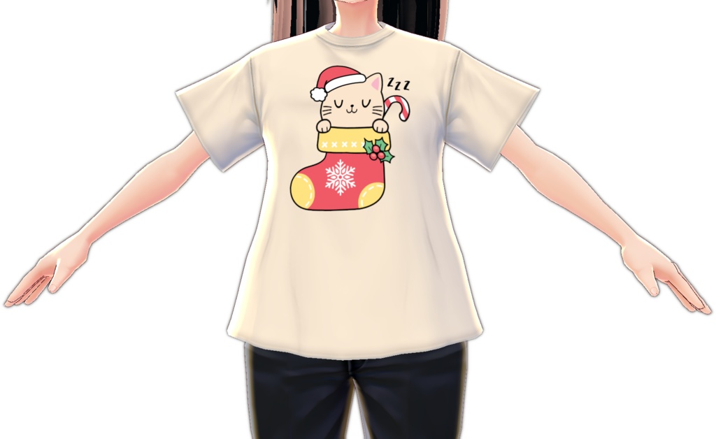 Kawaii Cat in a Stocking VARIATIONS vroid textures