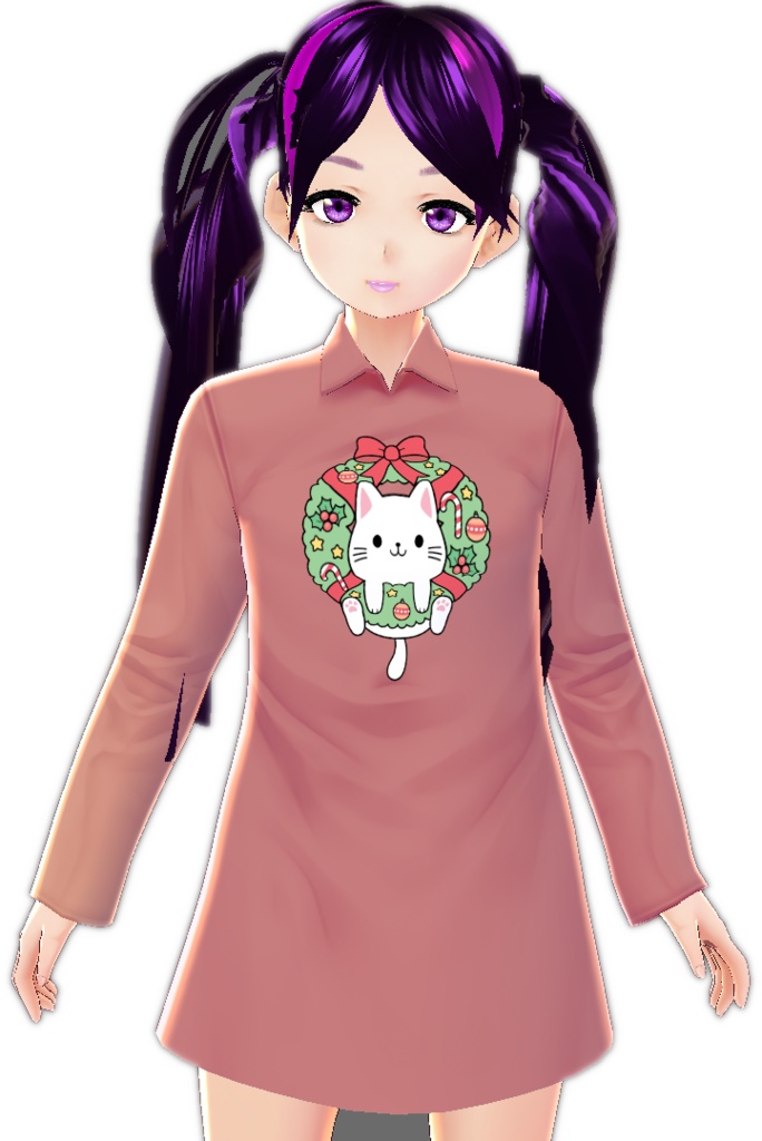 Kawaii Cat in a Christmas Wreath VARIATIONS vroid textures