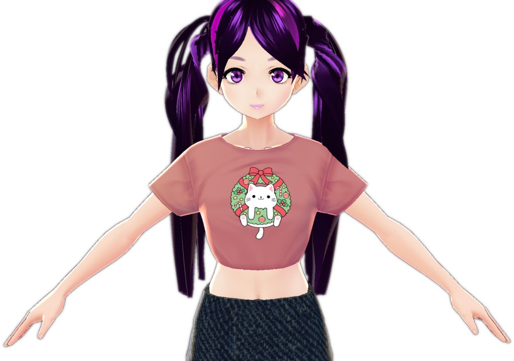 Kawaii Cat in a Christmas Wreath VARIATIONS vroid textures