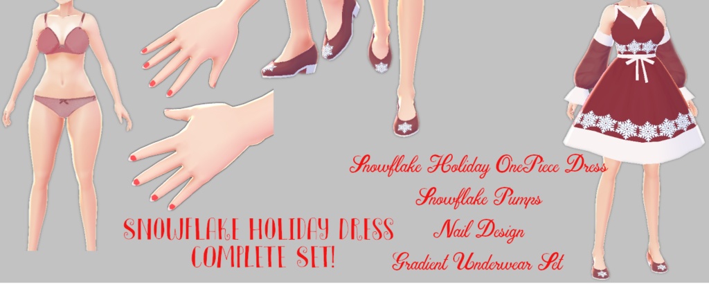 Holiday Snowflake COMPLETE SET vroid textures